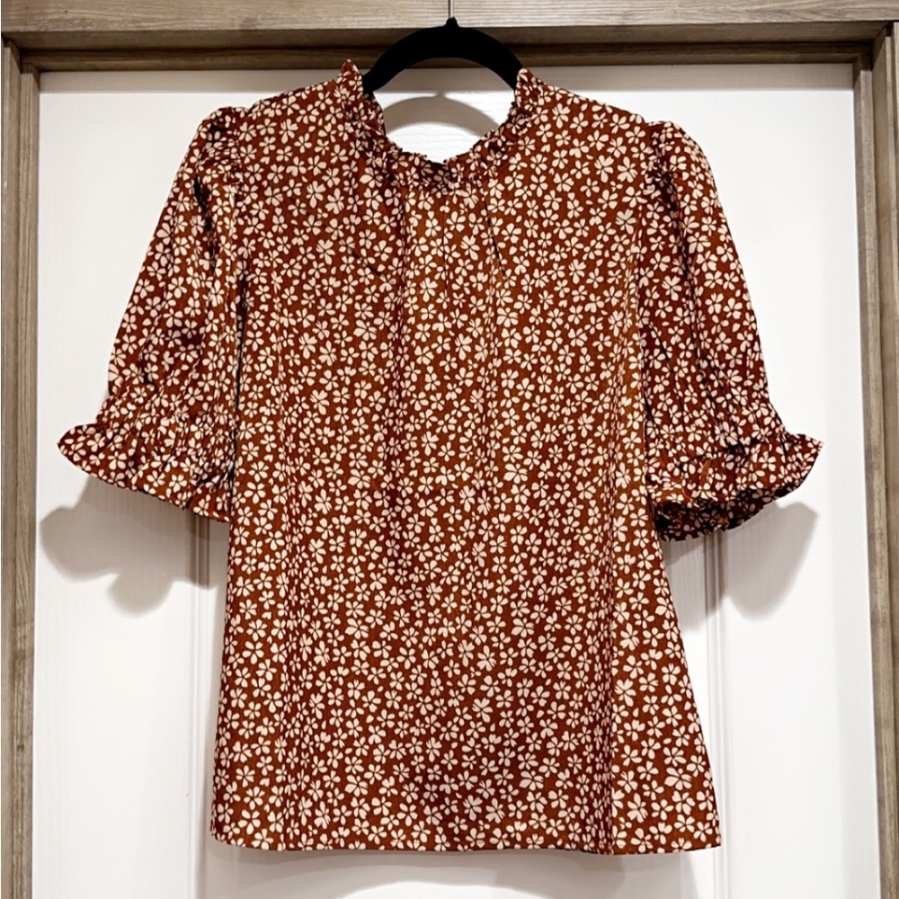 Copper/Rust Short Sleeve Blouse NWT